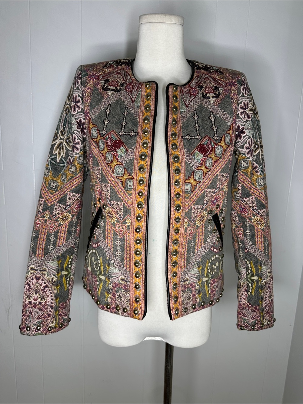The Hemant & Nandita for Anthropologie Studded Quilt Jacket XS